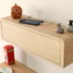 Oak Cord Box, Storage Shelf and Cord Organizer, Wooden Cord Box for Wall, Floating Cable Box Shelf, Cable Management, Wood Cable Hider - Image 2