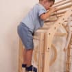 56x43" Up to 6 Years Montessori Climber Playhouse with Waldorf Baby Swing, Gymnastics Rings & Toddler Climber Rope, Handmade Furniture Gift - Image 2