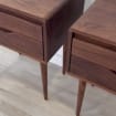 Nightstand, Bedside table, side table with two drawers in solid Walnut or Oak wood - Image 2