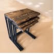 Nesting Walnut Wood Coffee Table Set of 3, Reclaimed Wood Coffee Table, Wooden Cool Side Table, Wooden Rustic End Table, Unique Home Decor - Image 2