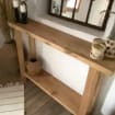 Tall Narrow Oak Console Table, Skinny Rustic Sofa Table, Narrow Entryway Table Wood, Rustic Console Table Hallway - Image 2