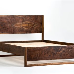 Black Walnut Solid Wood Platform Bed | Modern Platform Bed | Mid Century Modern Bedframe | Storage Optional | Danish Modern Bed Frame