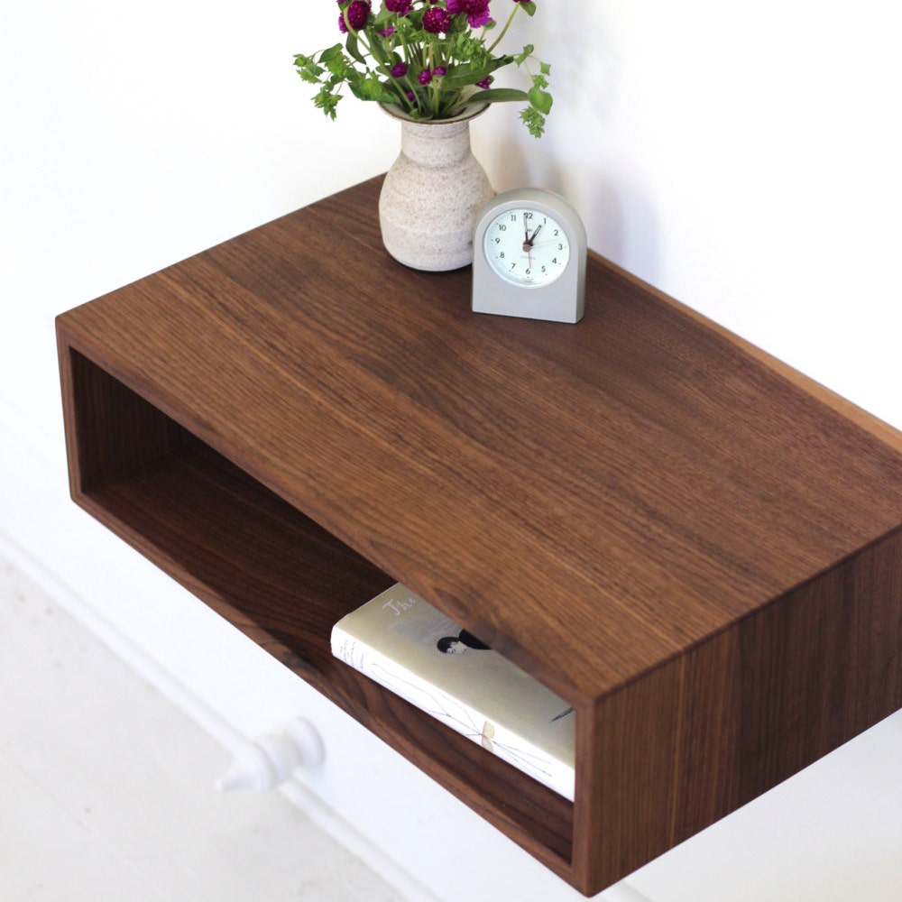 Floating Nightstand Handmade in Solid Walnut - Image 4