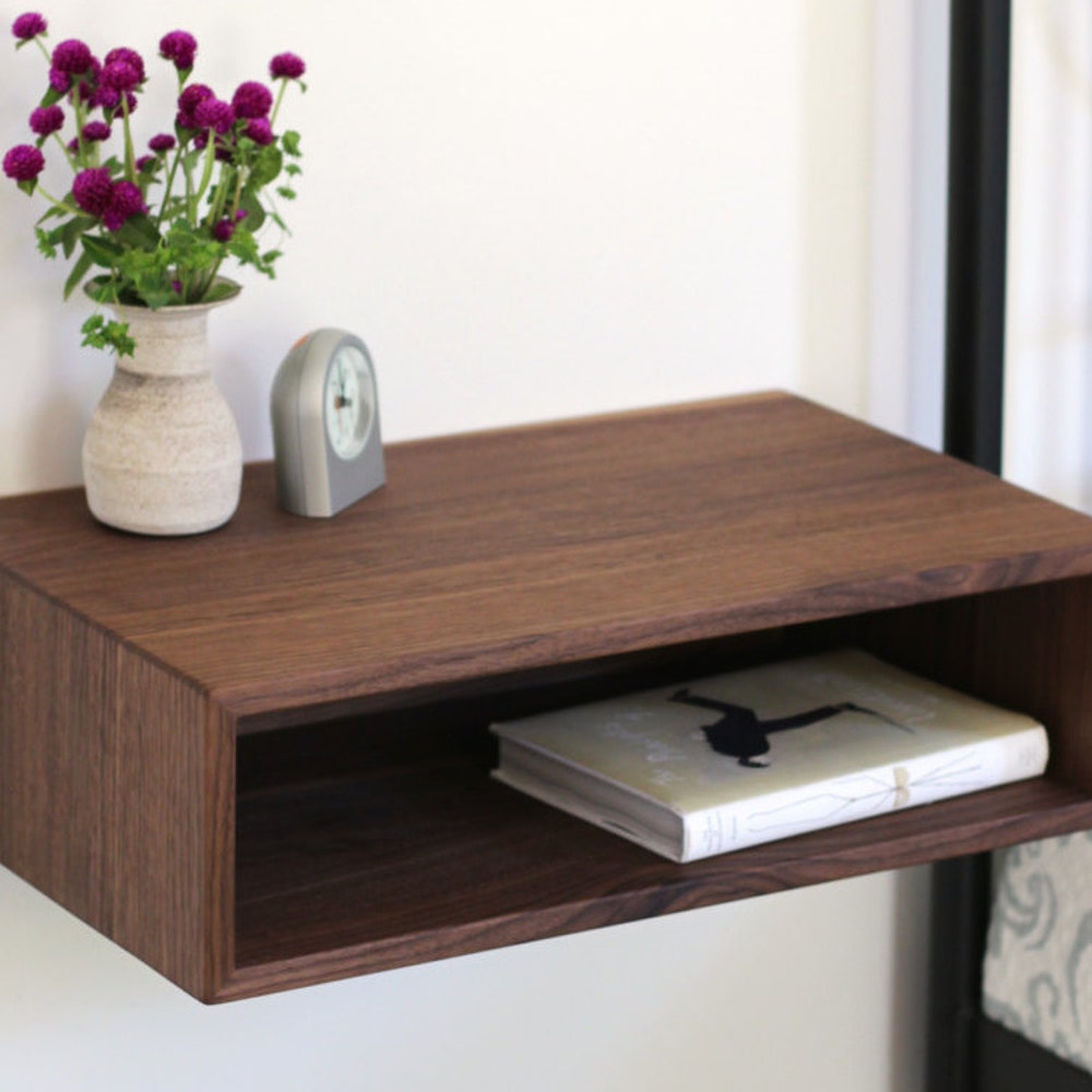 Floating Nightstand Handmade in Solid Walnut - Image 6