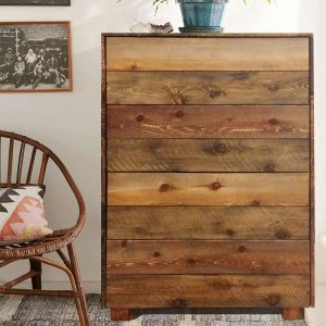 Rough Sawn Tall Dresser - Farmhouse Craftsman Chest - Handmade in USA