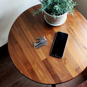 Classic Walnut Teak End / Side Table or Nightstand - Classic Mid Century Modern Eames Style Wood Boho Furniture Design
