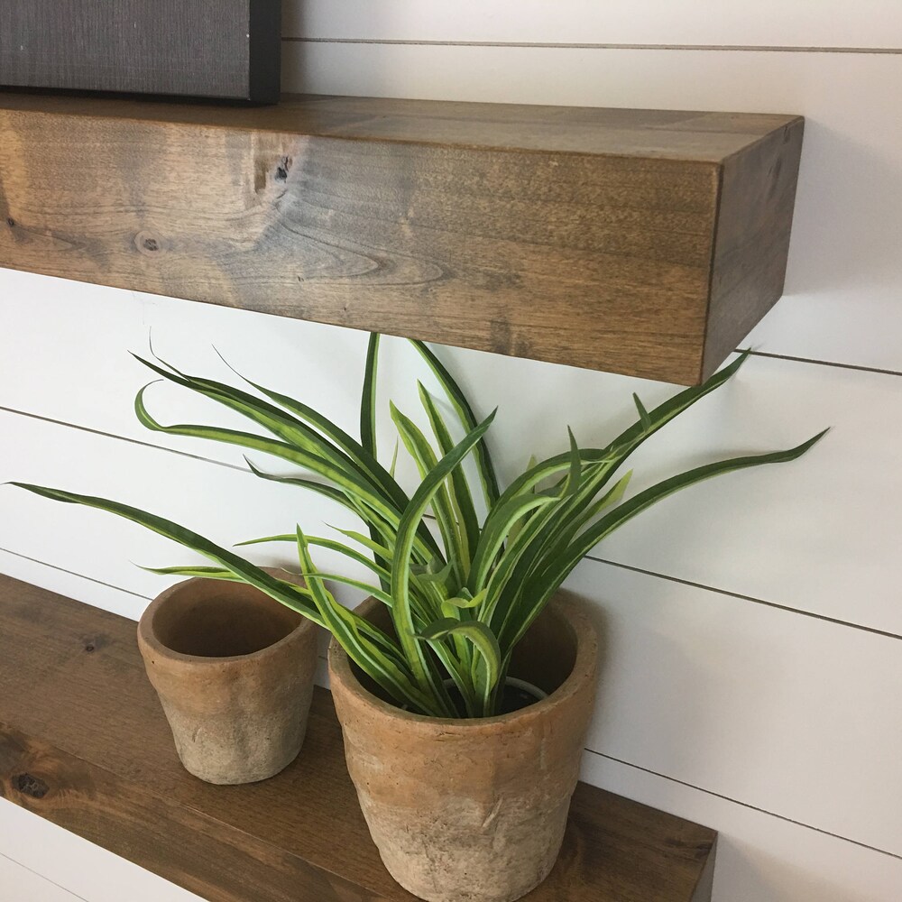 Floating Shelves // Set of Two Contemporary Rustic Floating Shelves // Floating Shelf //Contemporary Floating Shelves // Wood Shelves - Image 8