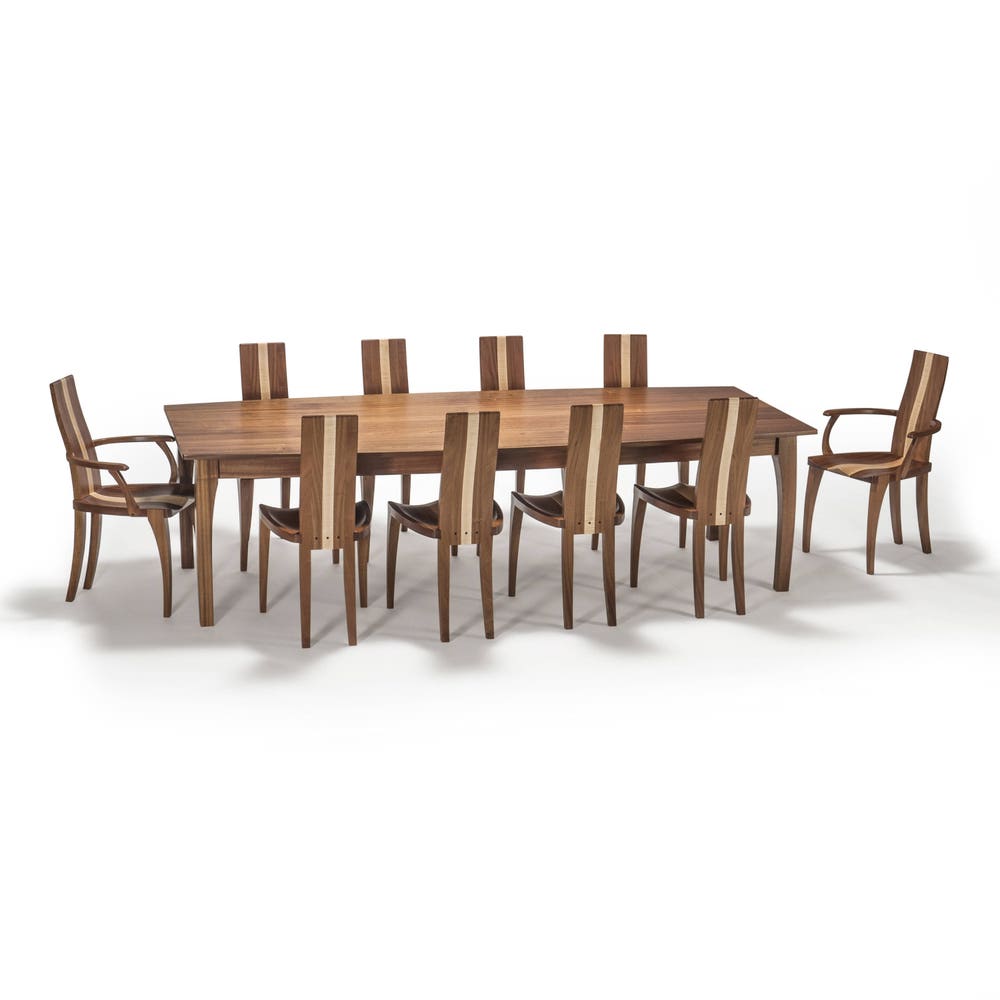 Dining Chair With Arms / Captain's Chair Handmade from Solid Dark Walnut Wood, "Gazelle Armchair" - Image 6