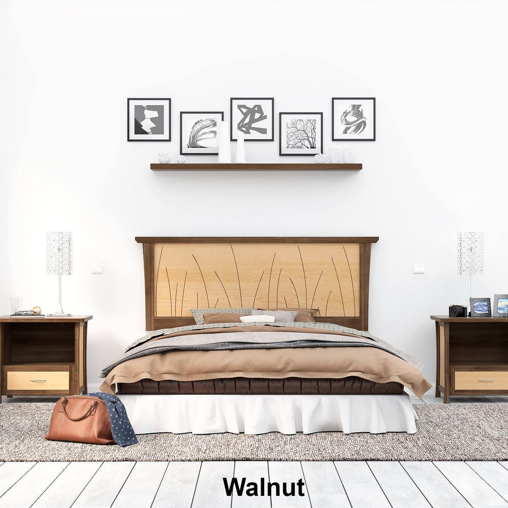 Headboard Queen Size Cherry, Bed, Solid Wood Headboard, King, Full, Twin, California King, Curly Maple, Inlay "Prairie" - Image 9