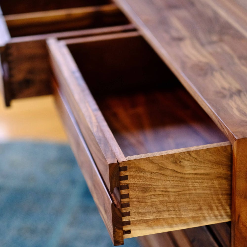 Handcrafted Solid Walnut Dresser | Mid Century Modern Dresser | Wooden Chest of Drawers | Vintage Style Home Decor | Custom Built Dresser - Image 5