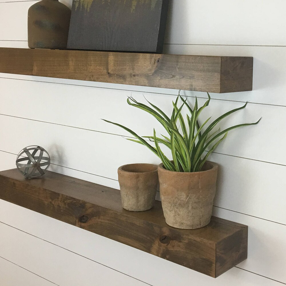 Floating Shelves // Set of Two Contemporary Rustic Floating Shelves // Floating Shelf //Contemporary Floating Shelves // Wood Shelves - Image 6