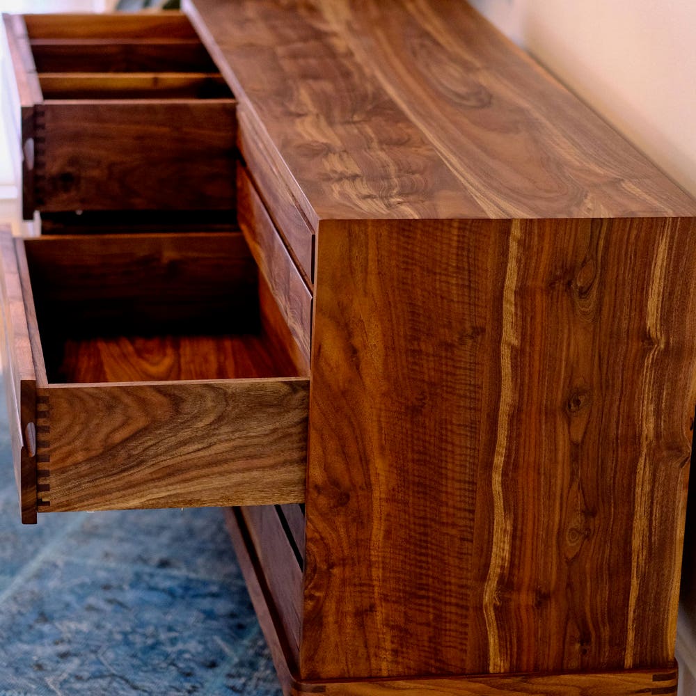 Handcrafted Solid Walnut Dresser | Mid Century Modern Dresser | Wooden Chest of Drawers | Vintage Style Home Decor | Custom Built Dresser - Image 8