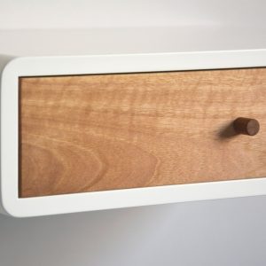 Retro floating nightstand with wooden drawer | select size | single or double