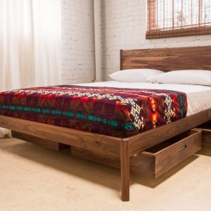 Classic Modern Bed with Storage (Mid Century Danish Modern Style Bed)
