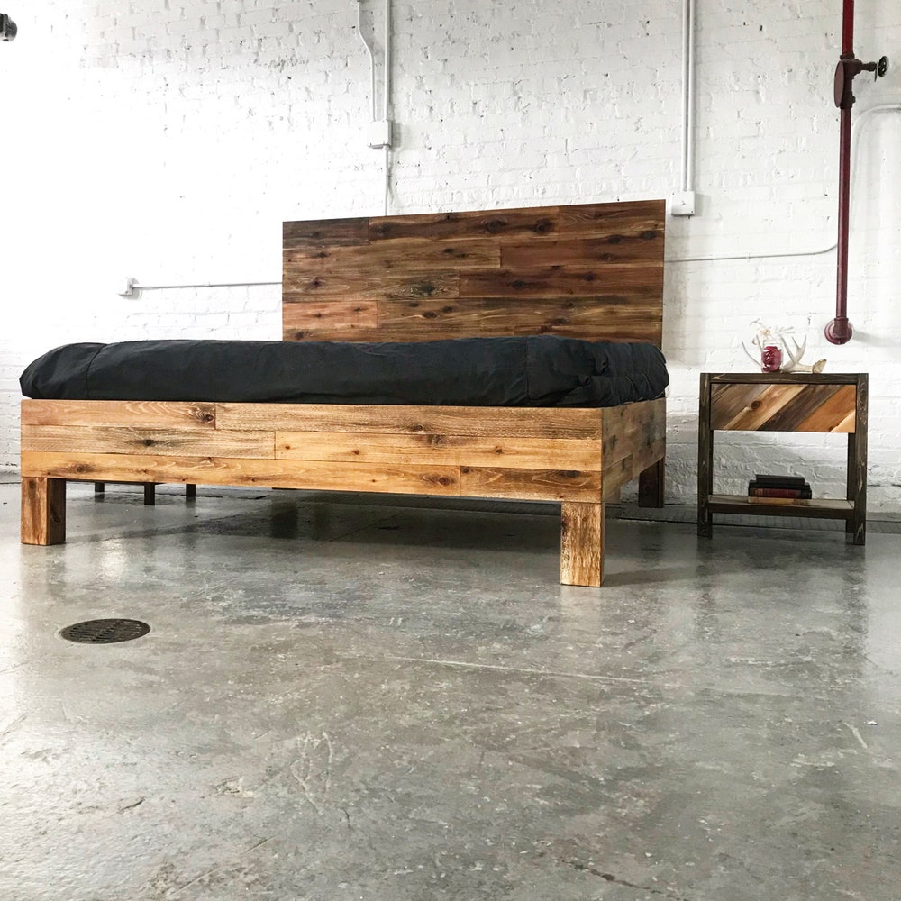 The Homestead Bed - Rustic Rough Sawn Barnwood Bed - Repurposed Timber - Handmade in USA - Image 6