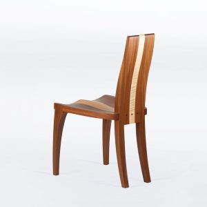 Modern Dining Chairs Handmade in Solid Mahogany and Maple Wood "Gazelle"