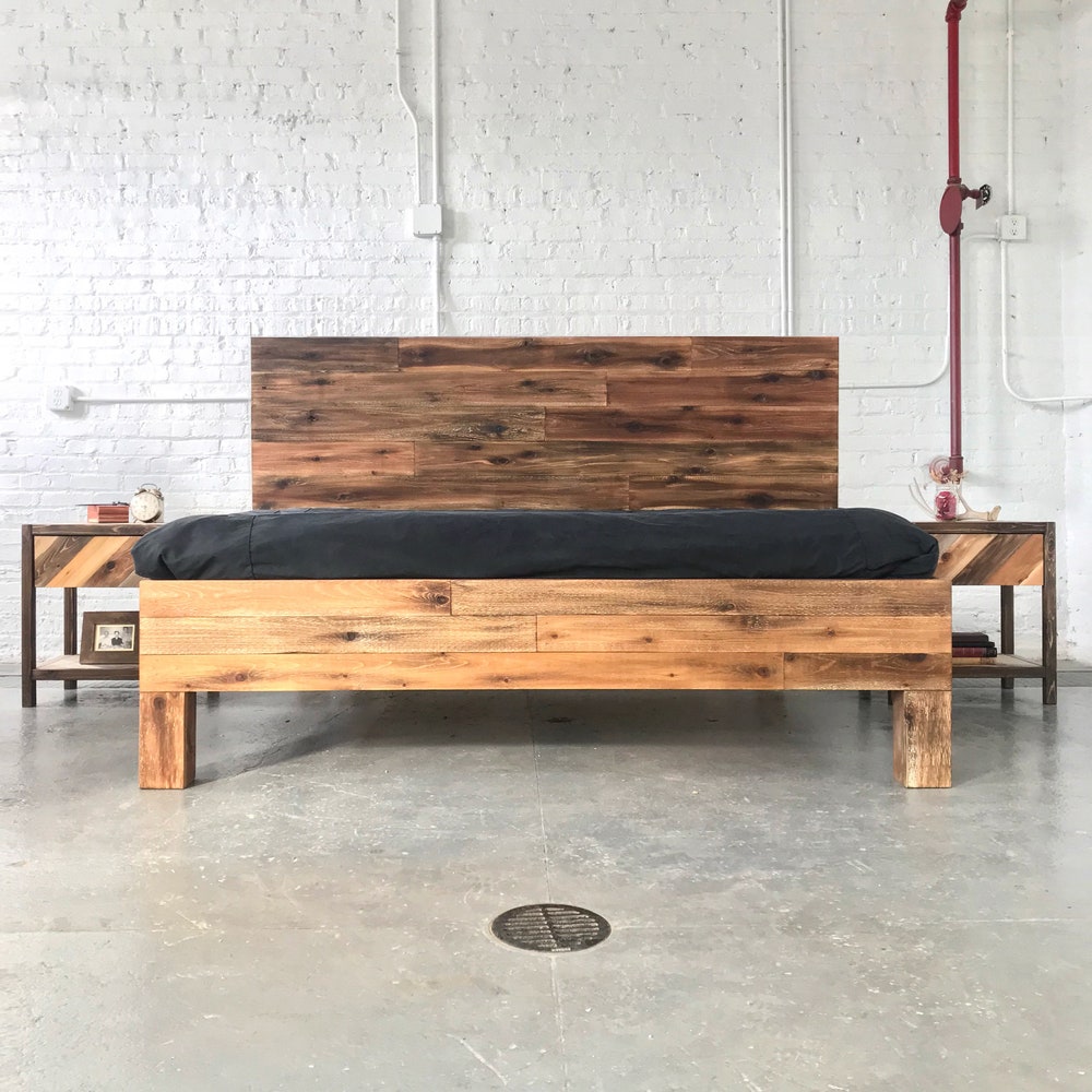 The Homestead Bed - Rustic Rough Sawn Barnwood Bed - Repurposed Timber - Handmade in USA - Image 5