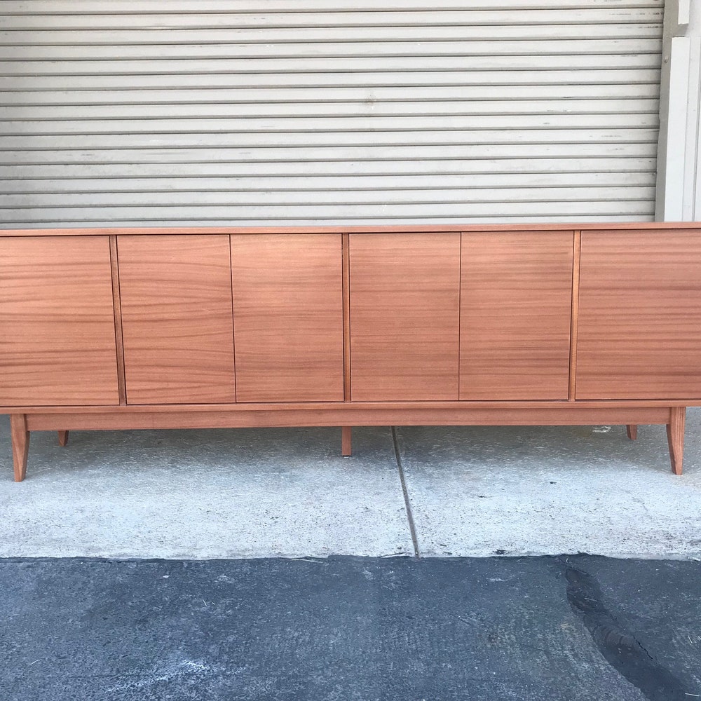 96" TV Console/ Credenza / Buffet - Mid-Century Style in Mahogany - Image 3