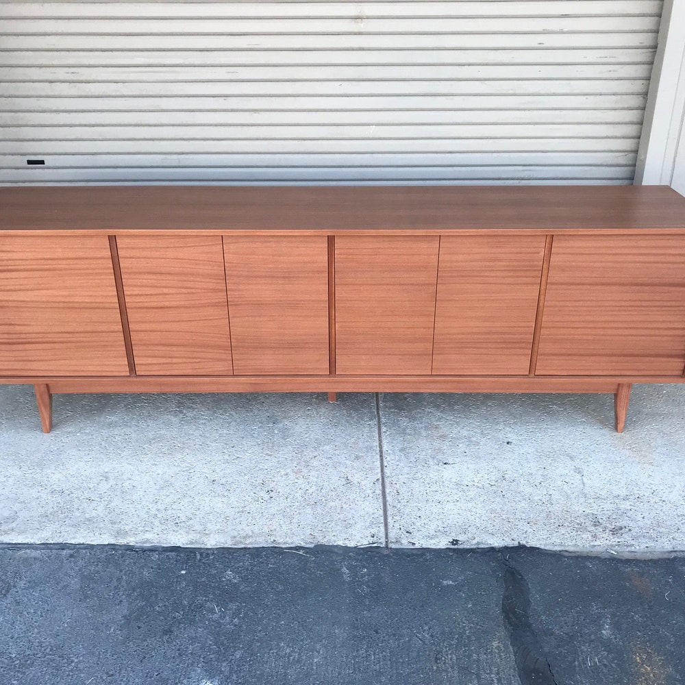 96" TV Console/ Credenza / Buffet - Mid-Century Style in Mahogany - Image 2