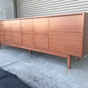 96" TV Console/ Credenza / Buffet -  Mid-Century Style in Mahogany