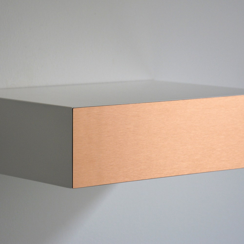 Floating nightstand with COPPER drawer - Image 5