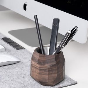 Wooden pen holder for desk, pencil holder, organizer for pens big, wooden desk organizer, wood pen cup, Custom Gift for Her