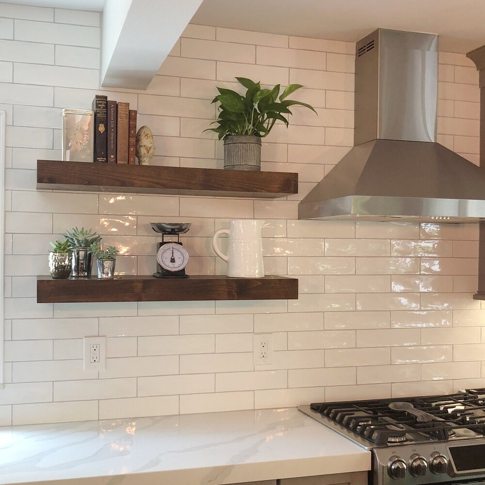 Floating Shelves // Set of Two Contemporary Rustic Floating Shelves // Floating Shelf //Contemporary Floating Shelves // Wood Shelves - Image 2