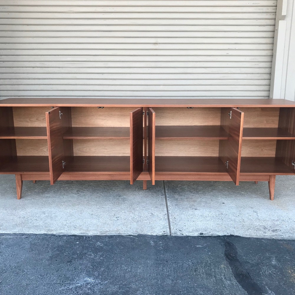 96" TV Console/ Credenza / Buffet - Mid-Century Style in Mahogany - Image 5