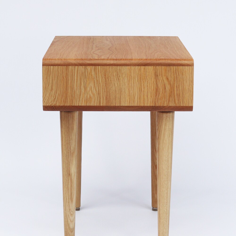 Nightstand, Side table, Bedside table with shelf in solid Walnut or Oak wood - Image 6