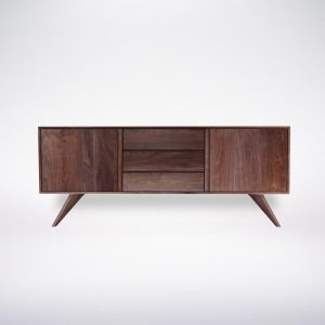 Mid Century Modern Sideboard Credenza Buffet, Solid Wood - Oak, Walnut, Cherry or Maple, MCM Storage