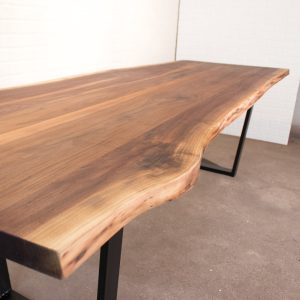 Live Edge Dining Table, Live Edge Tables Wood, 8 Seat Dining Table, 8 Foot Live Edge Walnut Dining Table, Wood Edge Dining Table