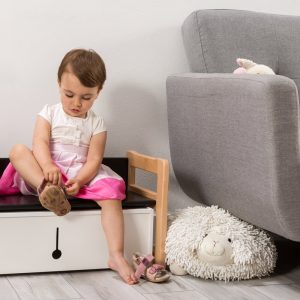 Montessori based Multifunctional small bench and double box set, certified solid wood and plywood Baby registry item Gift for kids