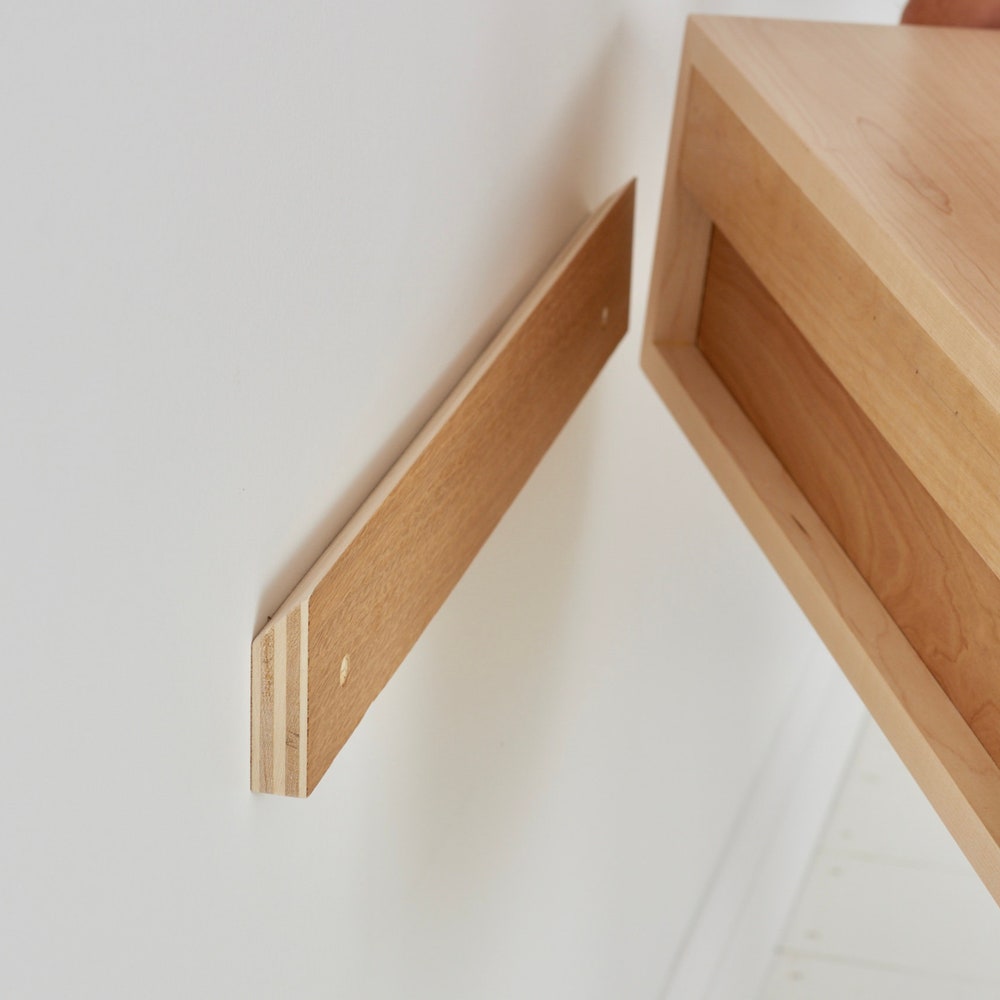 Floating Nightstand with Drawer / Mid Century Modern Bedside Table in Solid Maple - Image 3