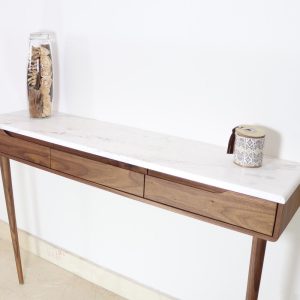 il_1000x1000.2140635902_cug6.jpg Console table with drawers in walnut or Oak and marble top