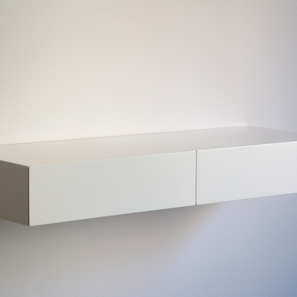 Minimalist white floating dressing table / vanity shelf - Image 3