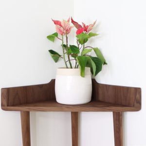Corner Table, Corner shelf, corner furniture in solid American Walnut or Oak wood
