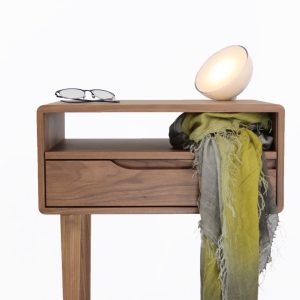 Bedside table in solid Oak or Walnut.