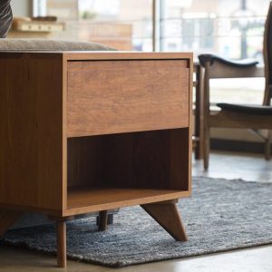 il_1000x1000.2278098375_o8b9-1.jpg Cube Side Table - Midcentury Modern Side Table - Solid Wood Side Table with Drawer - Maple, Cherry, Oak, Walnut Side Table