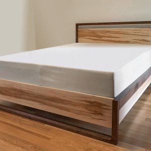 Modern Maple & Walnut Platform Bed with Storage, Bed with drawers, Underbed drawers, Queen bed, King Bed, Headboard with storage