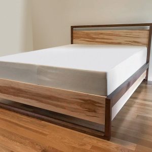 Walnut and Figured Maple Storage Bed, Platform Bed with Storage Drawers, Platform Storage Bed, Wooden Bed Frame, Wooden Bedroom Set