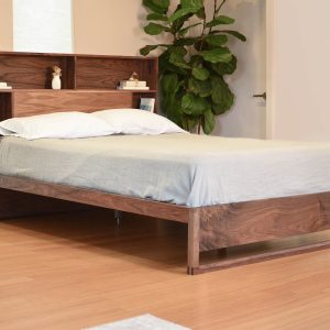 Platform Storage Bed in Walnut, Platform bed with drawers, Platform wooden bed frame, Queen bed, King bed, Non-toxic finish