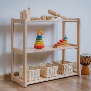 MONTESSORI Bookshelf MIDI Toy SHELF, Birch Plywood Nursery Toddler Shelf, Bookcase, Toy storage, Baby registry item