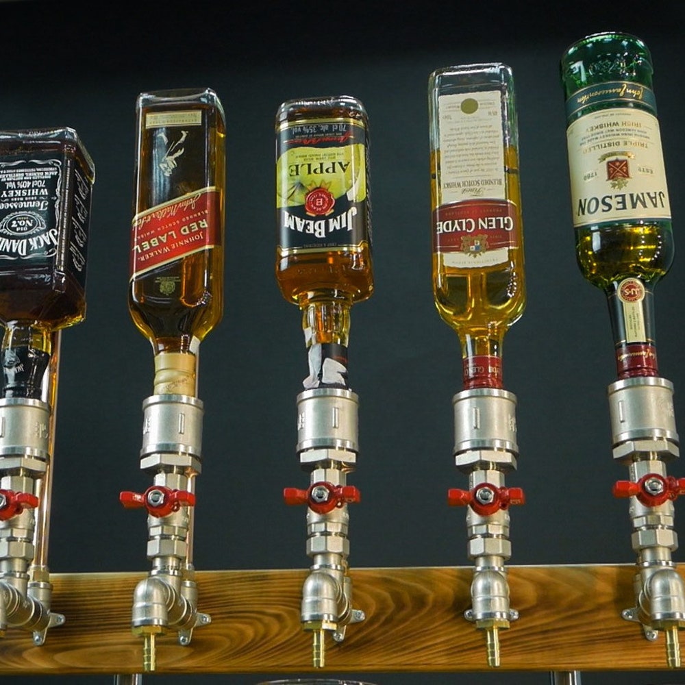 Five Optics Wall Mount Drinks Dispenser - Whiskey Dispenser And Smoker Kit Set - Unique Gifts - Bachelor Party Decor- Industrial Bar Decor - Image 4