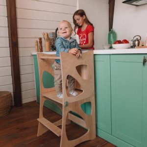 Montessori helper tower - Table & Chair, Kitchen step stool, Learning table Montessori furniture Mothers helper Montessori classroom