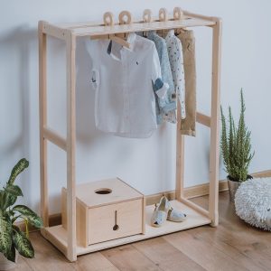 KIDS CLOTHING RACK Type A, Wood Clothes Rack, Montessori Furniture Clothe Hanging Rack, Kids Wardrobe For  Gift for kids