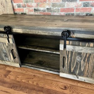 TV Stand Console Barn Doors Rustic Modern Table Buffet Cabinet Coffee Bar Kitchen Island Farmhouse Center Entry Side Storage
