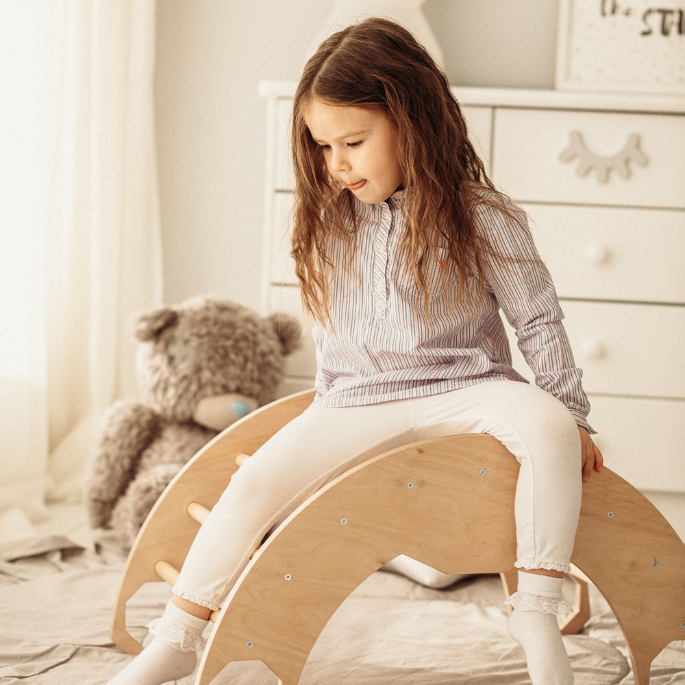 Climbing arch, Baby Activity Board, Montessori furniture, Toddler Gym, Toddler arch, Wooden climb toy Climbing furniture Wood play gym - Image 4