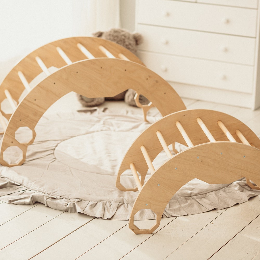 Climbing arch, Baby Activity Board, Montessori furniture, Toddler Gym, Toddler arch, Wooden climb toy Climbing furniture Wood play gym - Image 9