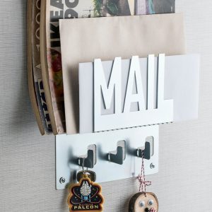 Mail Holder for Wall, Metal Modern Style MailBox, Mail Organizer, Indoor&Outdoor Metal Wall Basket, Metal Rack, Entryway Organizer