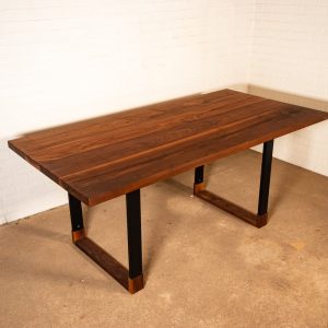Walnut Dinning Room Table, Custom Walnut Table on Steel and Walnut Hybrid Legs, Modern Walnut Dining Table, Solid Walnut Dining Table Top